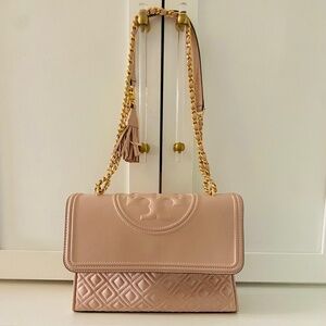 Tory Burch Pink Fleming Shoulder Bag Pristine Condition